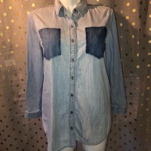 Chico’s chambray denim button down shirt